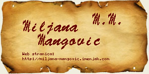 Miljana Mangović vizit kartica